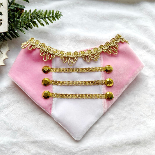 Pink Nutcracker Dog Bandana, Velvet Christmas dog bandana