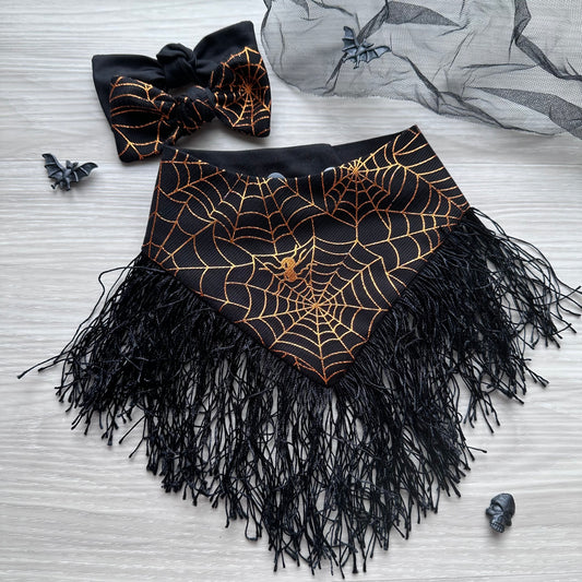 Spider Web with Black Trim, Halloween Dog Bandana