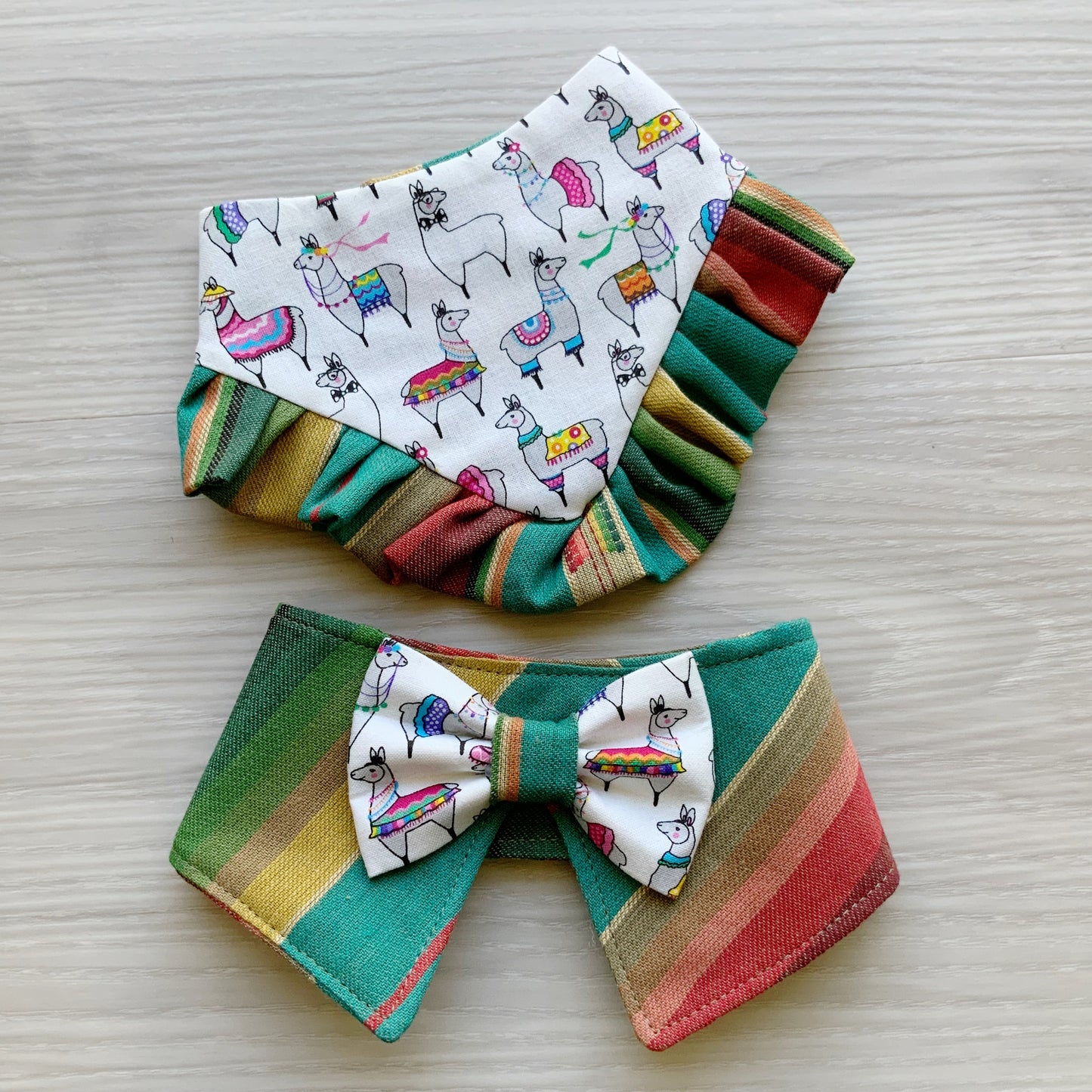 LLama Cinco de Mayo Dog Bandana with Ruffle
