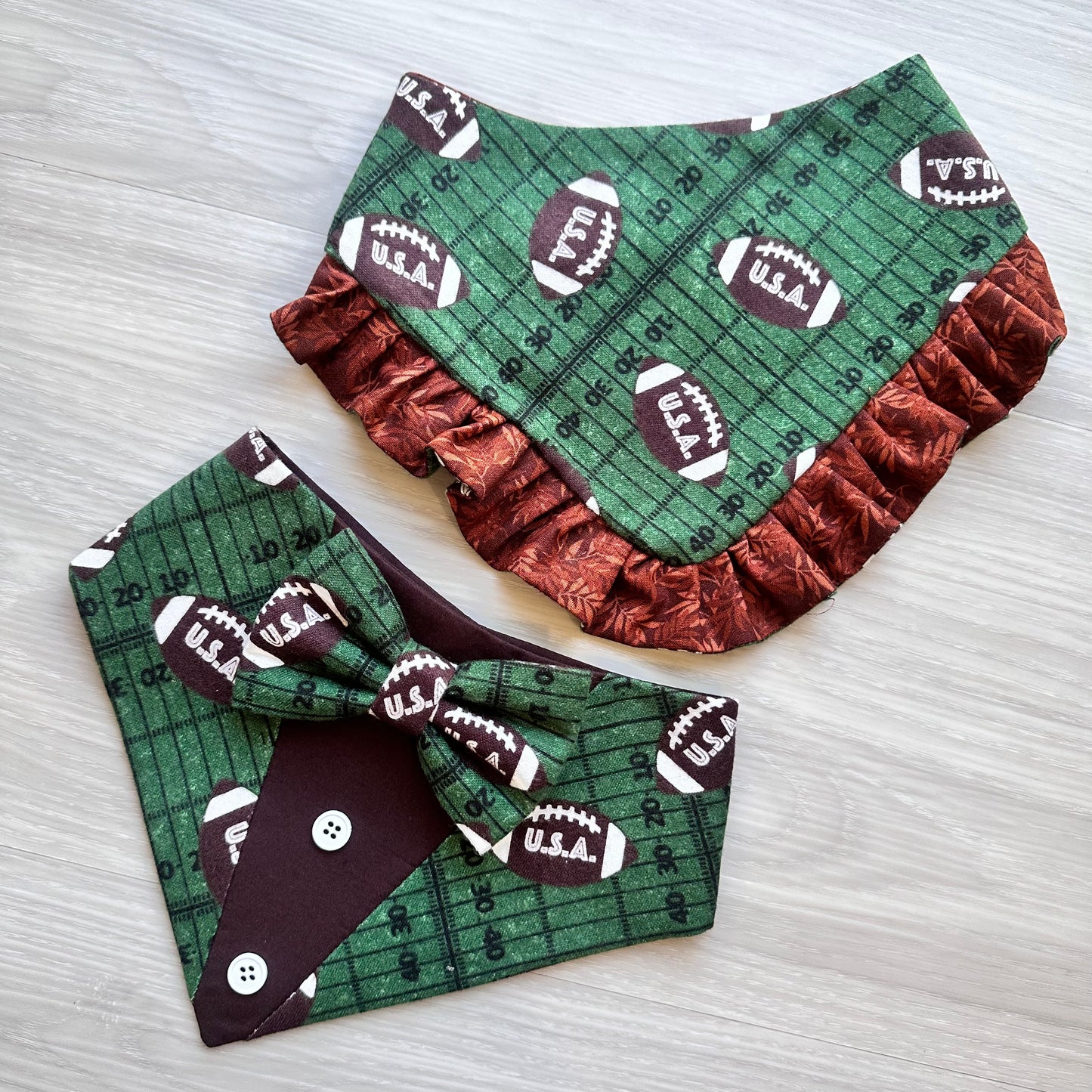 Football Dog Bandana with Ruffle