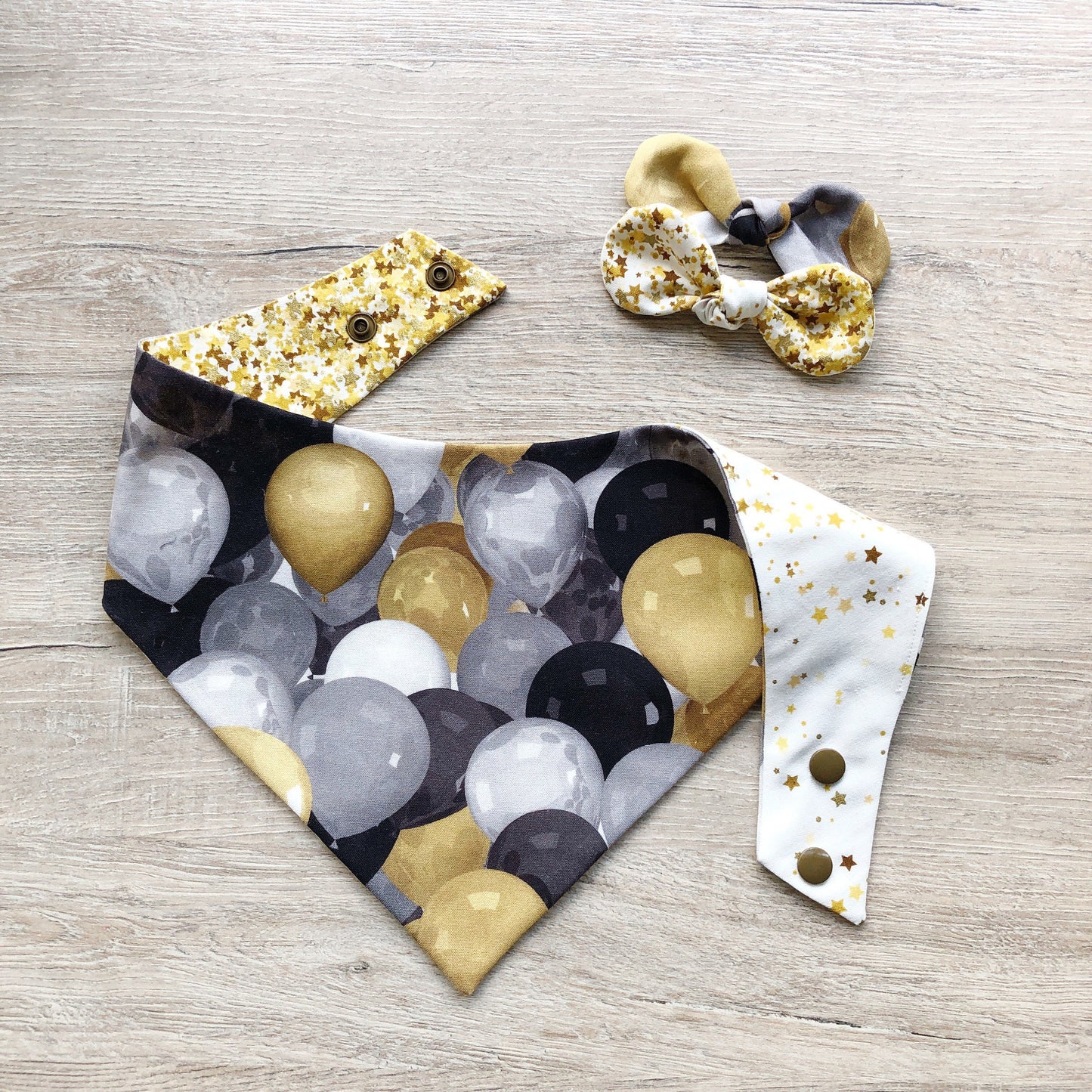 Birthday Dog Bandana Gold & Black Gatcha day