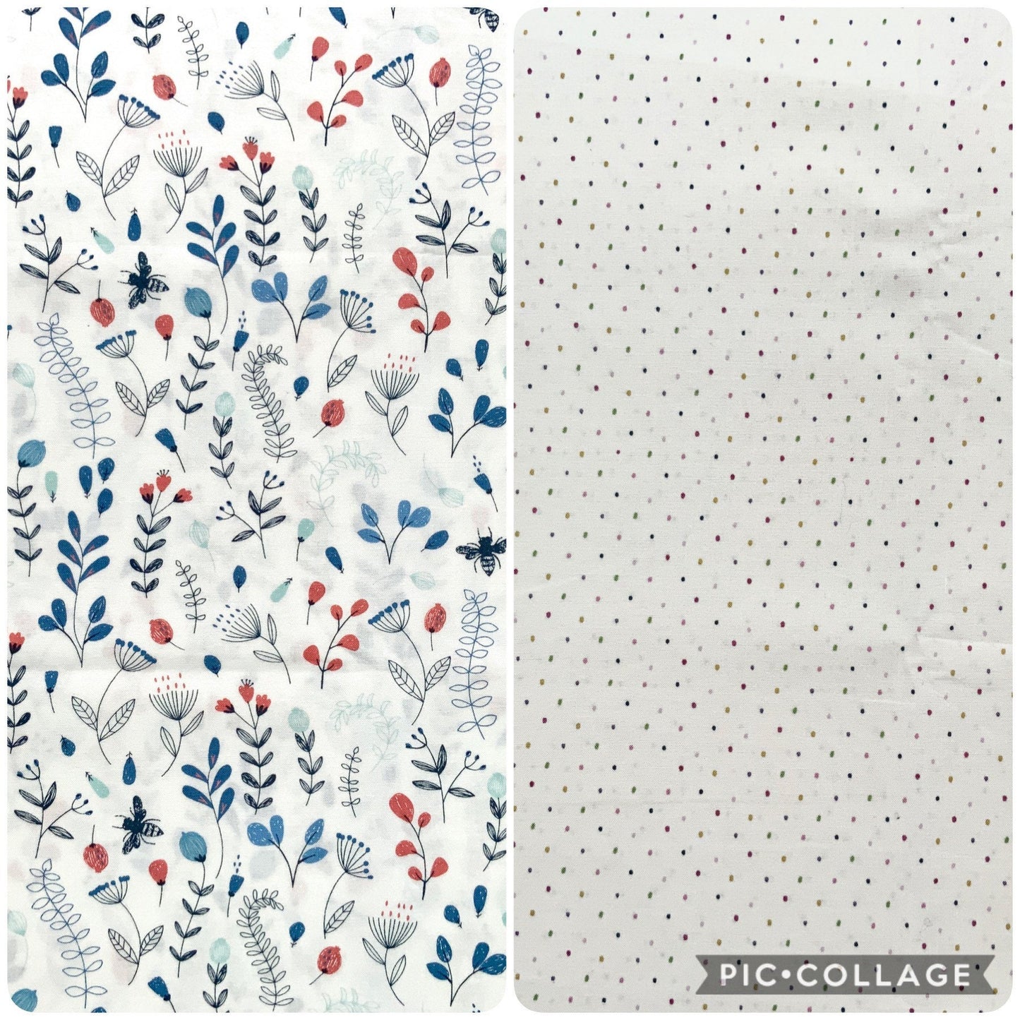 White and Blue Floral Dog Bandana
