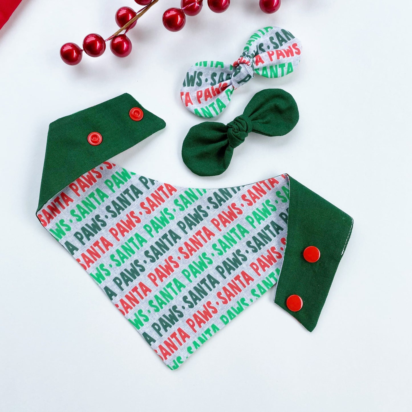 Christmas dog bandana, Santa paws bandana