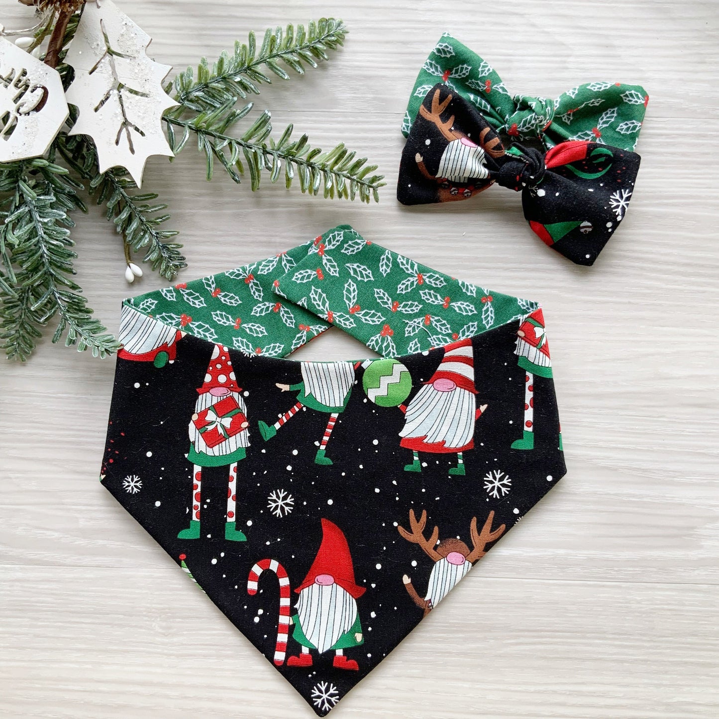 Christmas Gnomes Dog bandana,