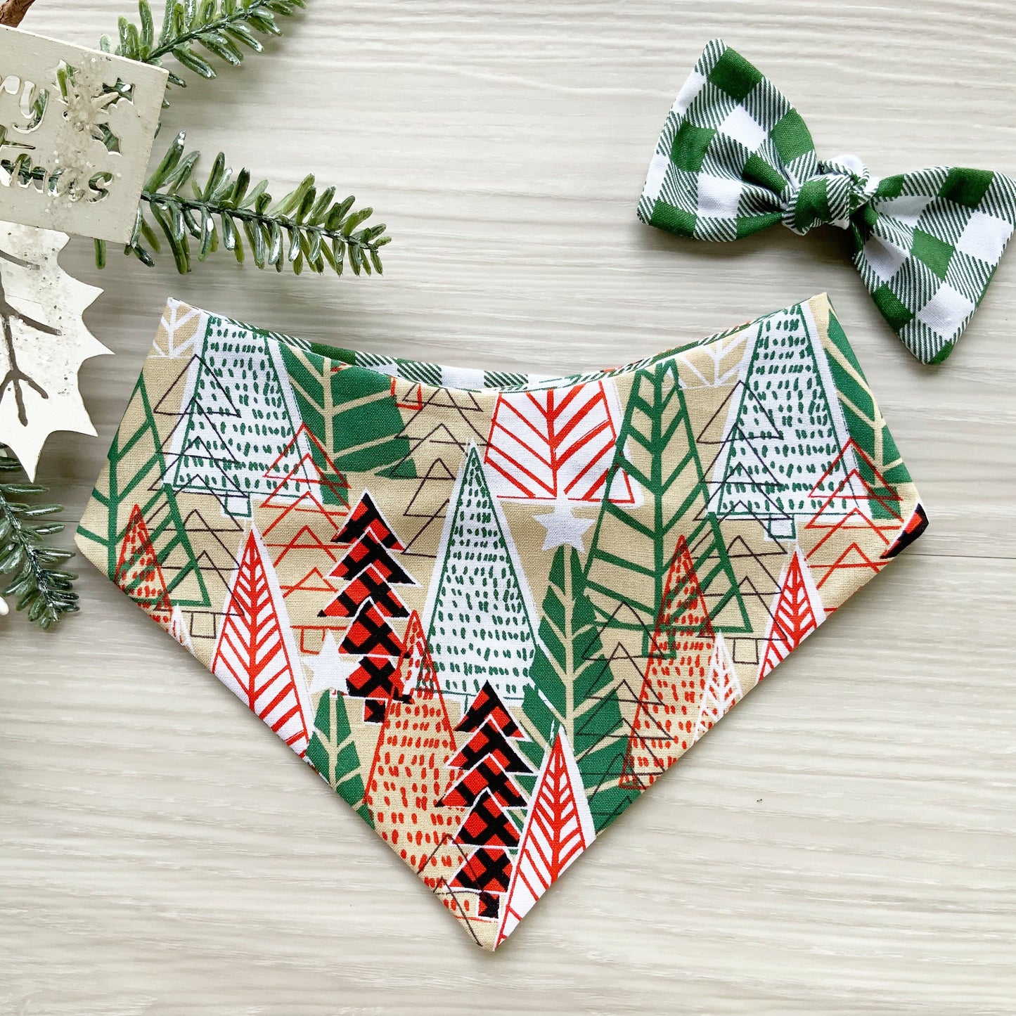 Abstract Christmas Tree Dog bandana