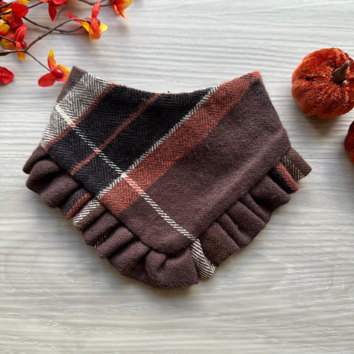 Turkey & Pumpkin snap on dog bandana, fall dog bandana