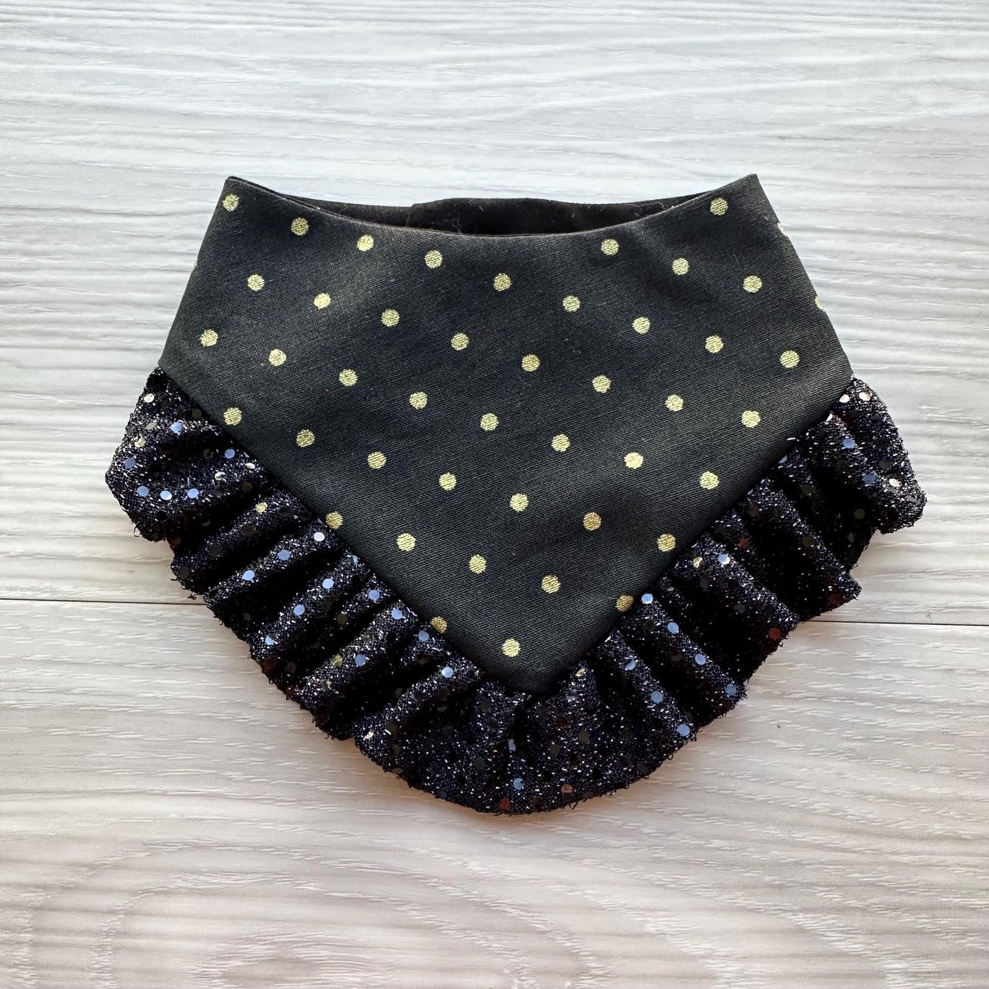 New Year dog Bandana, balloons silver ruffle