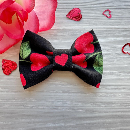 Valentines dog bow ties, Cherry hearys, Dog bowties, Dog Collar Bow Tie, Dog Accessories, Dog Fashion