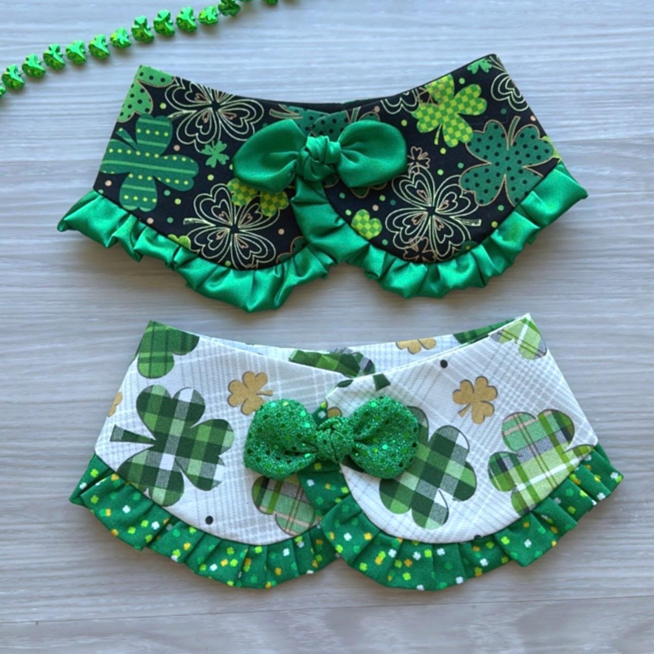 St. Patricks Dog Bandana, Collar Bandana with ruffle