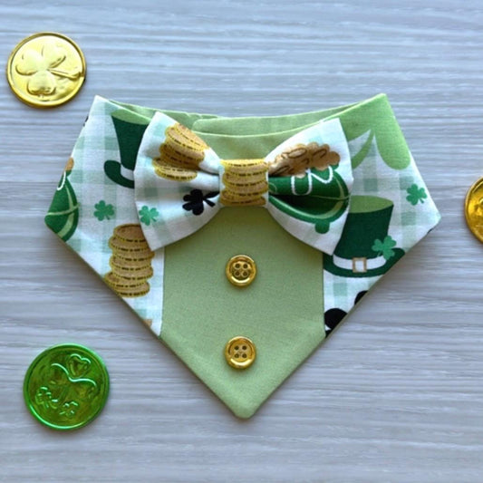St. Patrick Dog Tuxedo Bandana, Pot of gold