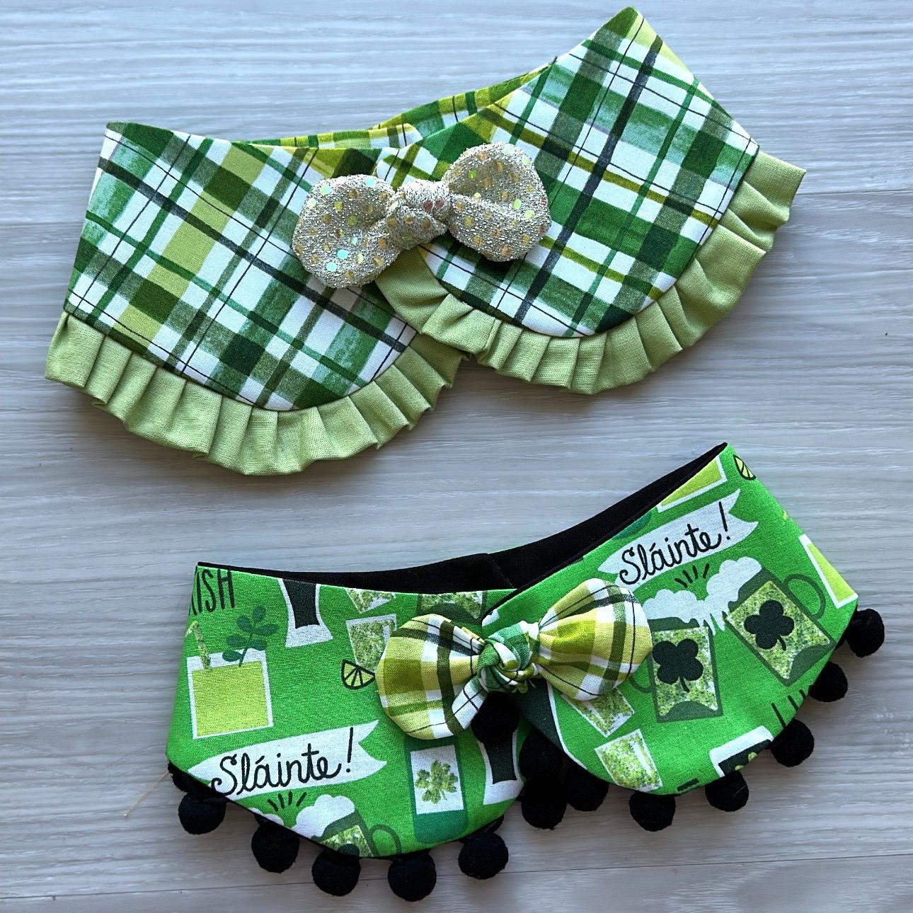 St. Patricks Dog Bandana, Collar Bandana with ruffle