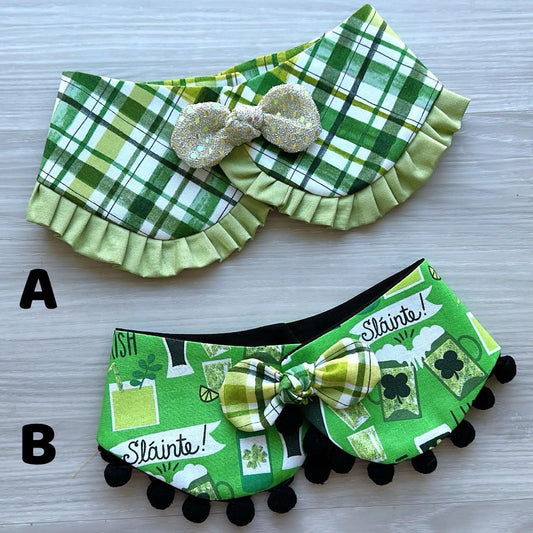 St. Patricks Dog Bandana, Collar Bandana with ruffle
