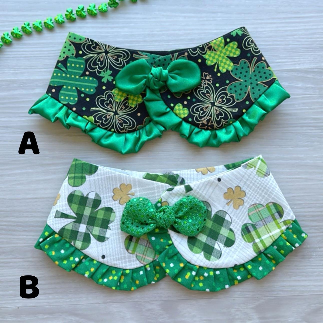 St. Patricks Dog Bandana, Collar Bandana with ruffle