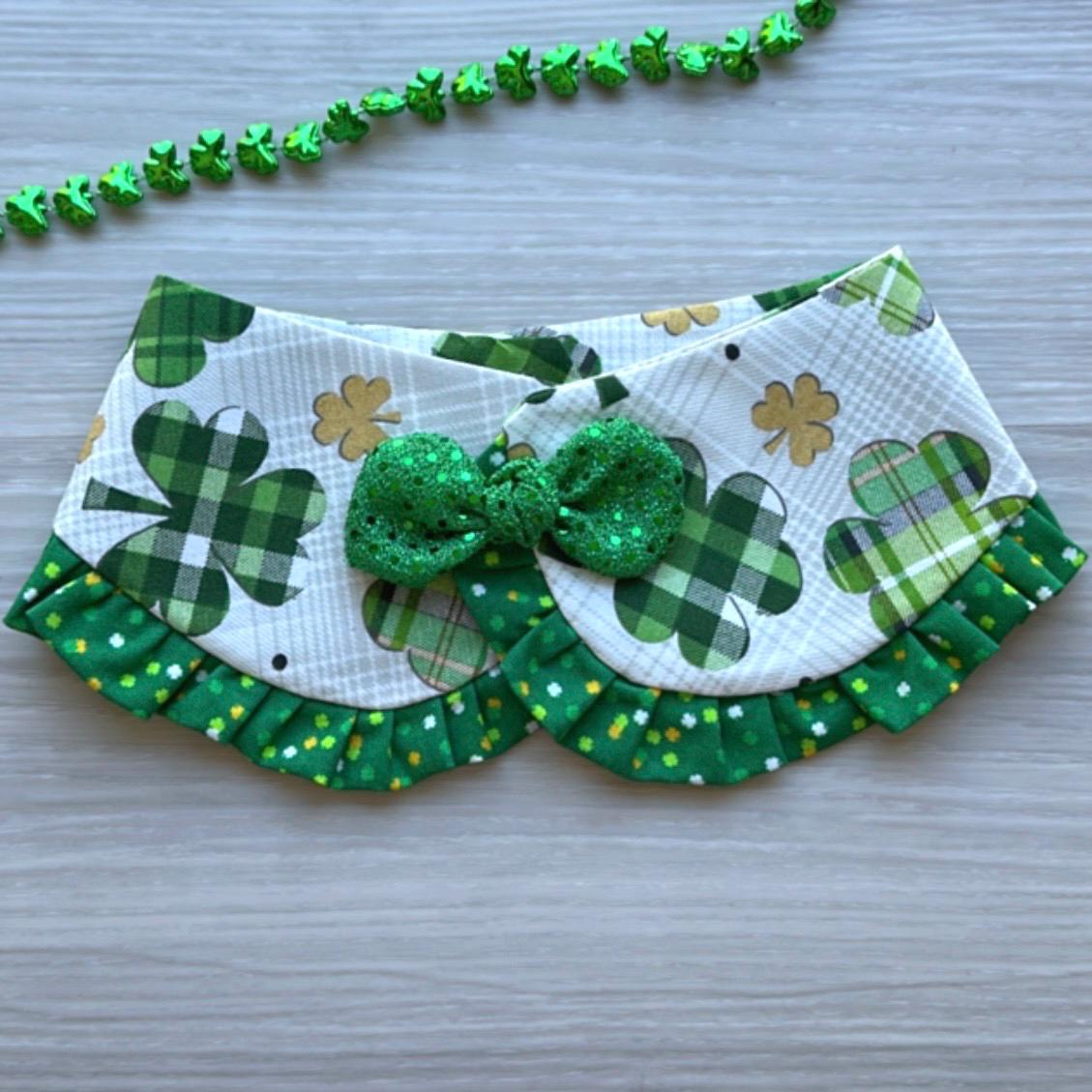 St. Patricks Dog Bandana, Collar Bandana with ruffle