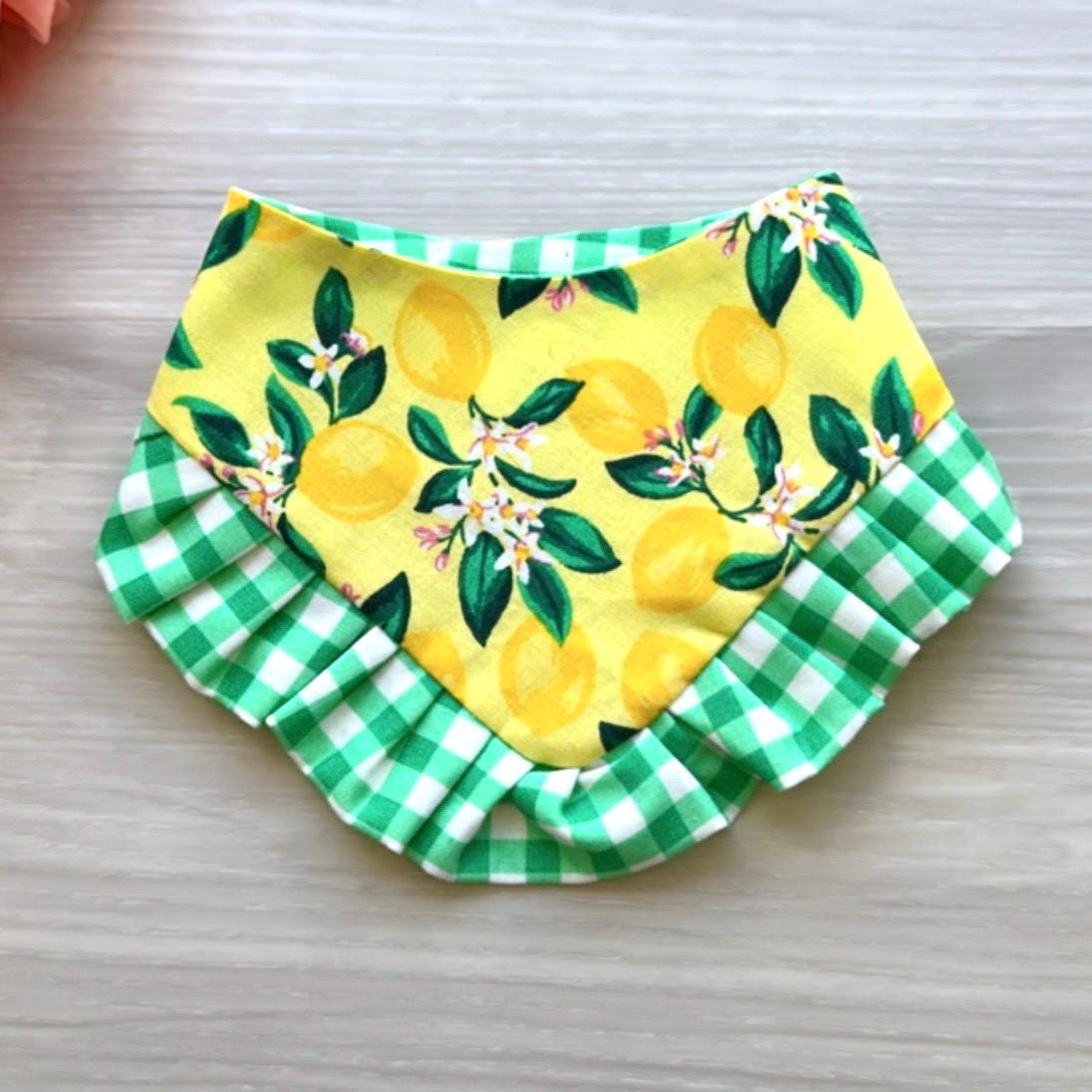 Spring Dog Bandana, snap closure dog bandana, Green floral dog bandana, Cute Girly dog bandana, flower bandana, cotton bandana