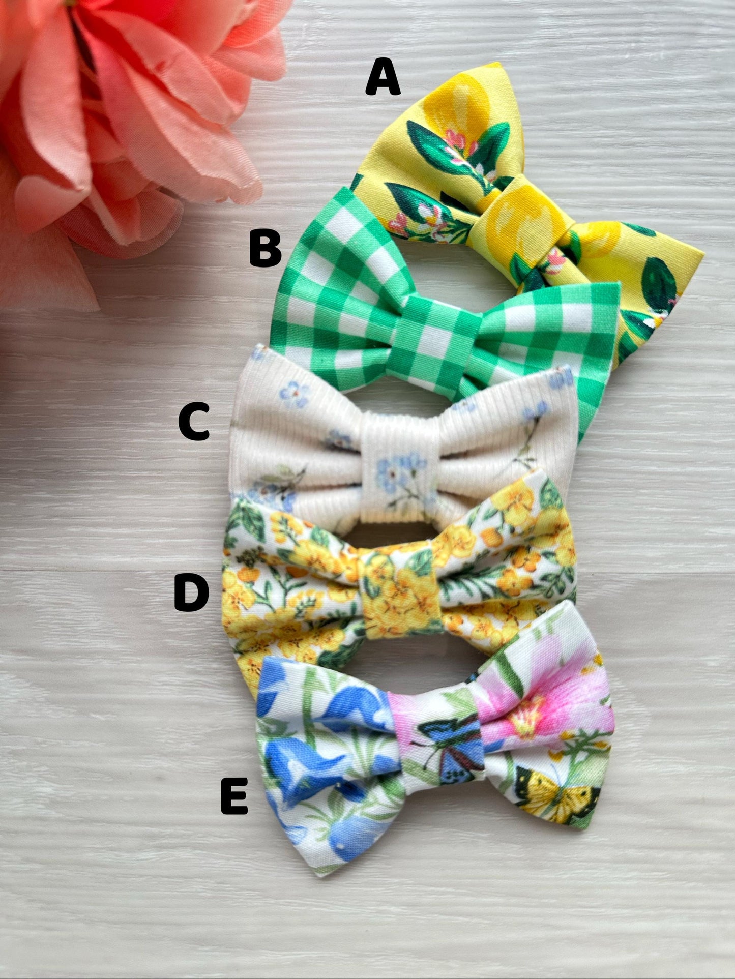 Spring Dog Bowtie, pet accessories for dogs and cats, Pastel Colorful Spring Summer Wedding Pet Collar Bowtie, Blue Pink Yellow