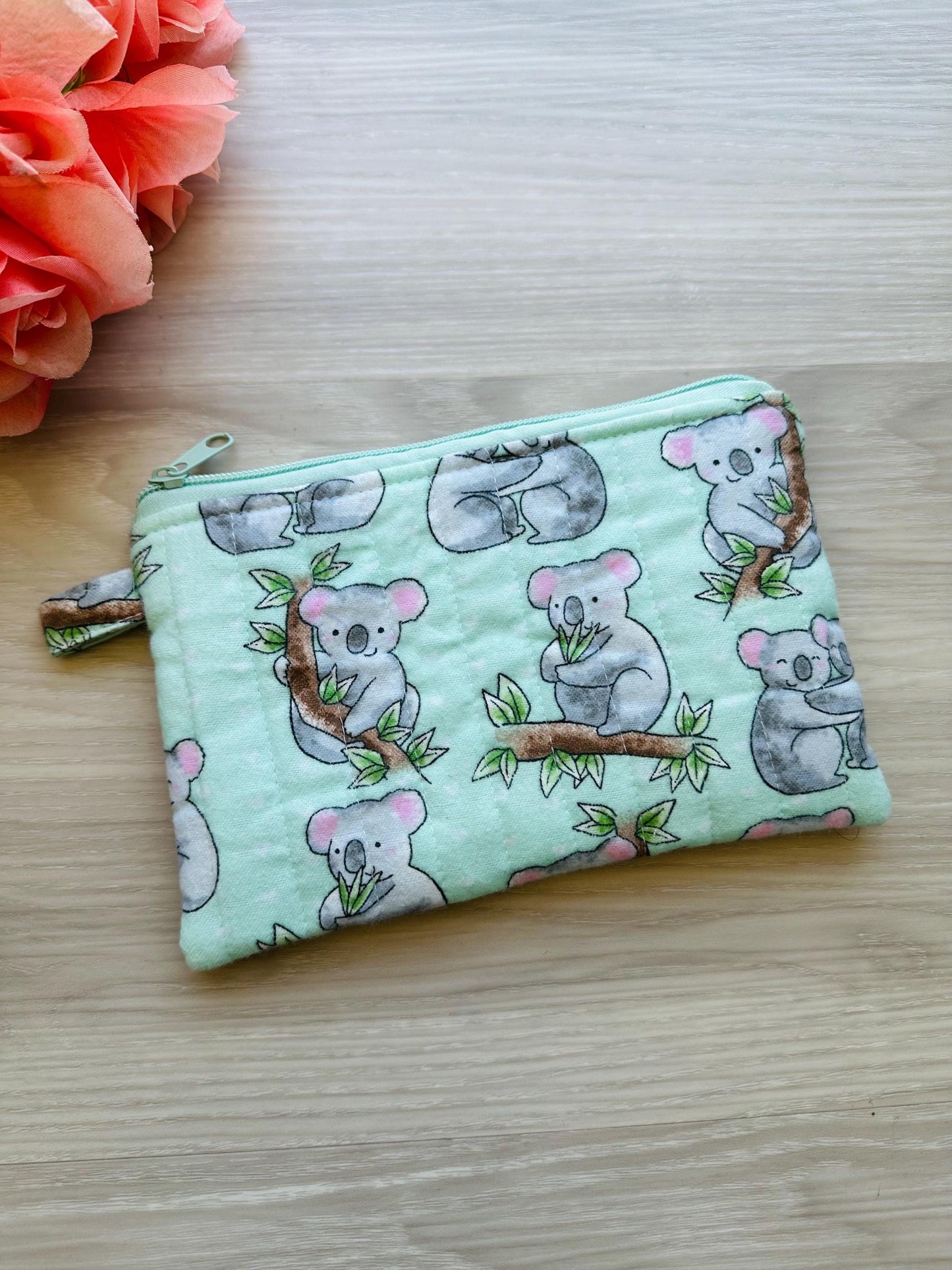 zipper pouch wristlets, quilted pouch handmade, small purse organizer,