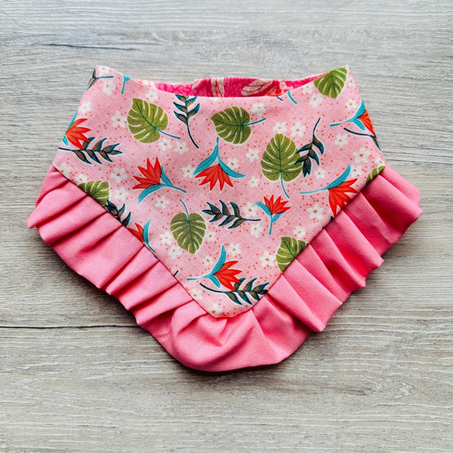 Summer Dog Bandana with Ruffles tropical