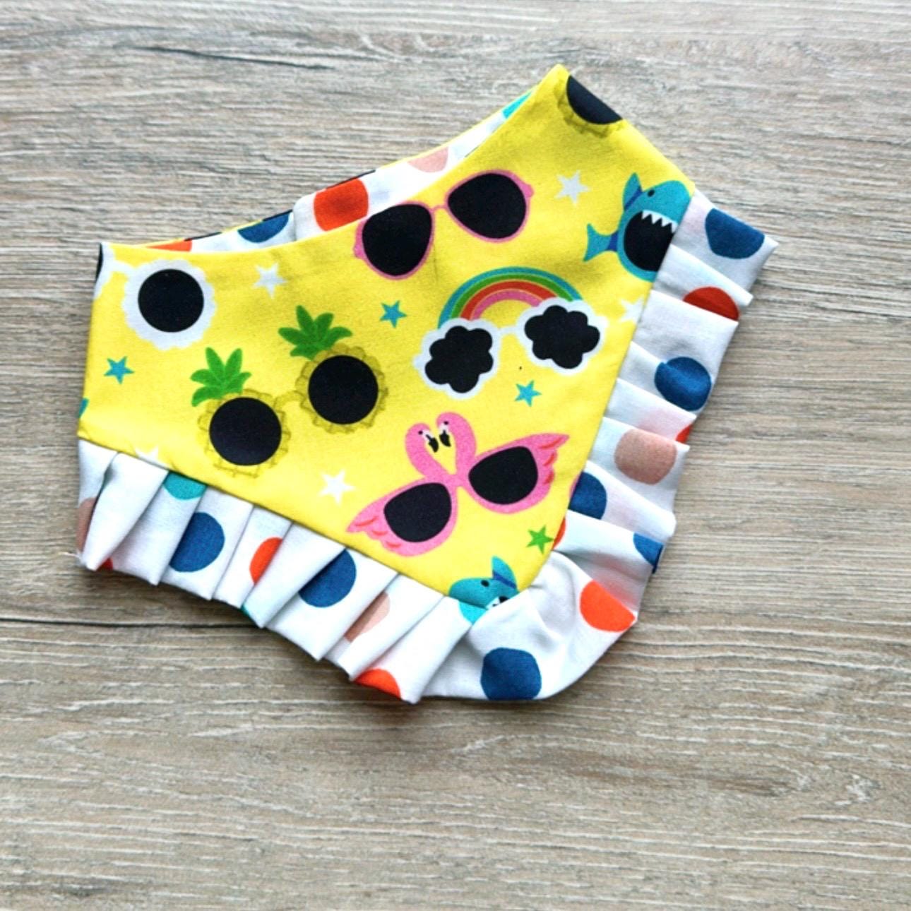 Summer Dog Bandana with Ruffles Beach sunglasses Pet Accessory Set Dog Summer Outfit Cute Pet Gift Summer Outfit for Small Dogs