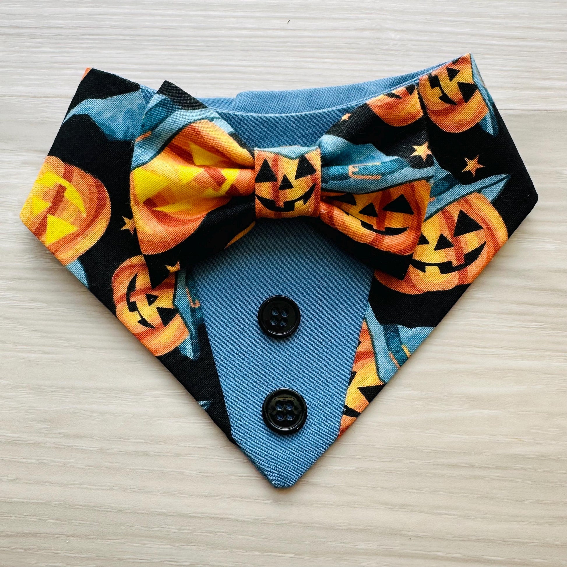 Halloween Dog Tuxedo Bandana | Jack o Lantern Pet Bandana | Halloween Pet Accessory | Cat Bandana | Pet Scarf for Halloween