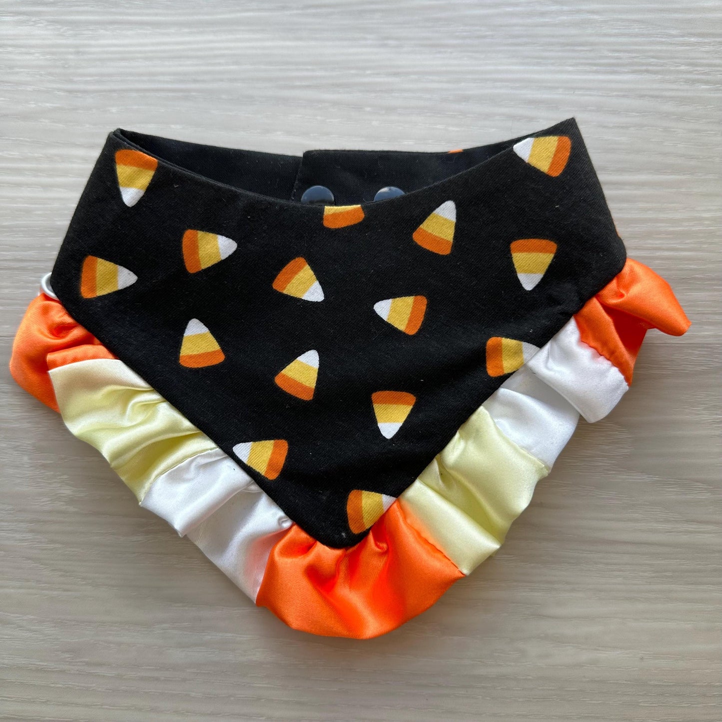 Halloween Dog Bandana | Spooky Pet Bandana | Halloween Pet Accessory | Candy cane Dog Bandana | Double Sided Pet Bandana with ruffle