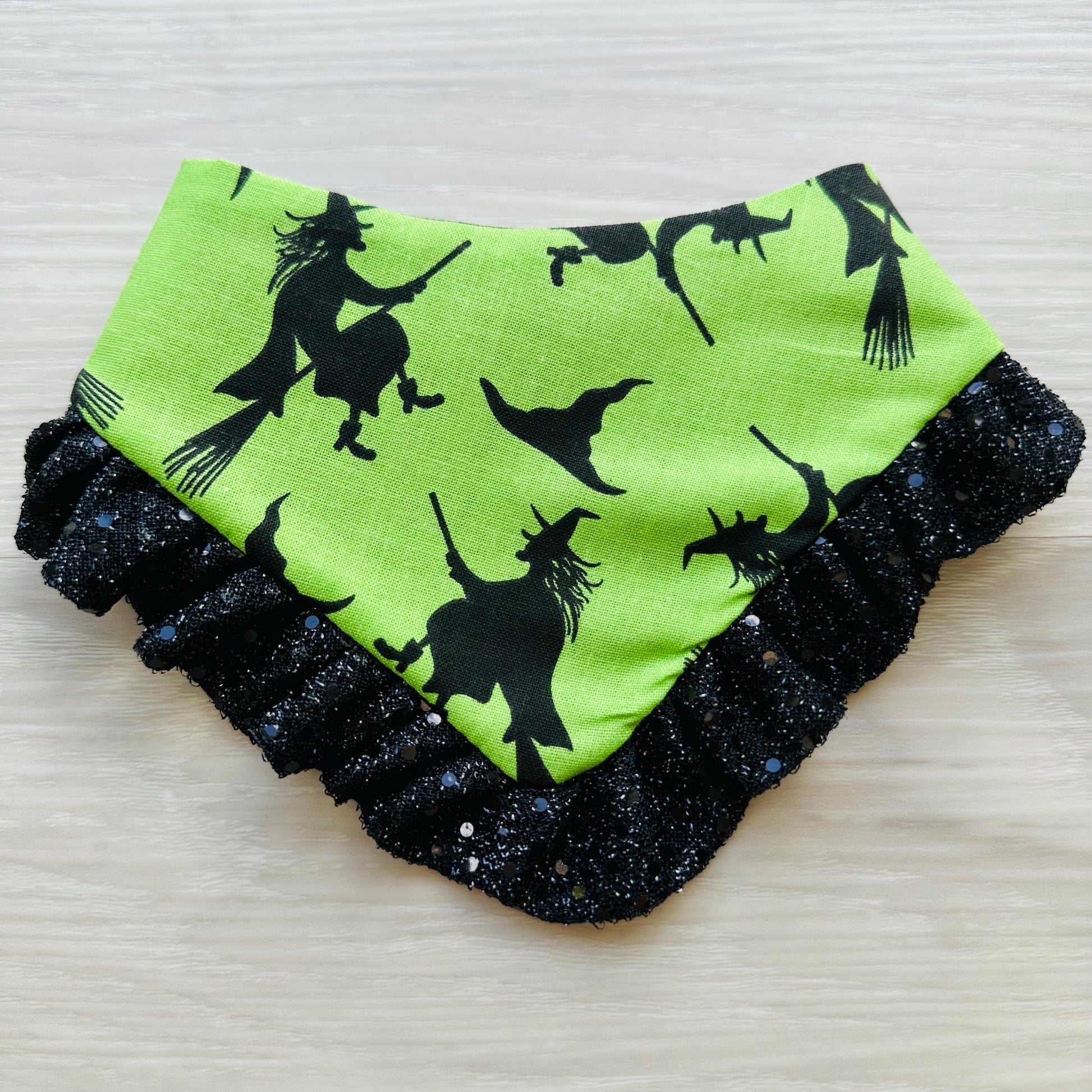 Halloween Dog Bandana | Spooky Pet Bandana | Halloween Pet Accessory | Witches Dog Bandana | Double Sided Pet Bandana with ruffle