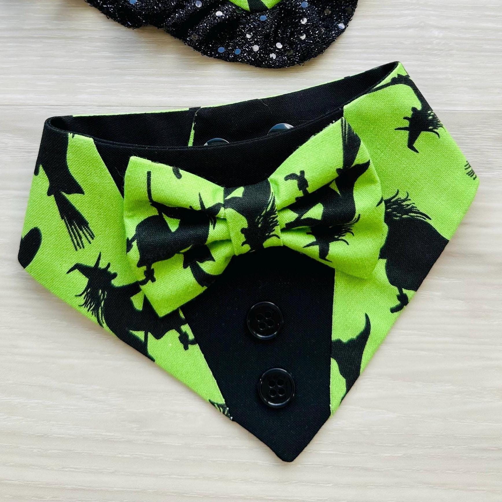 Halloween Dog Tuxedo Bandana | Bat Print Pet Bandana | Halloween Pet Accessory | Cat Bandana | Pet Scarf for Halloween