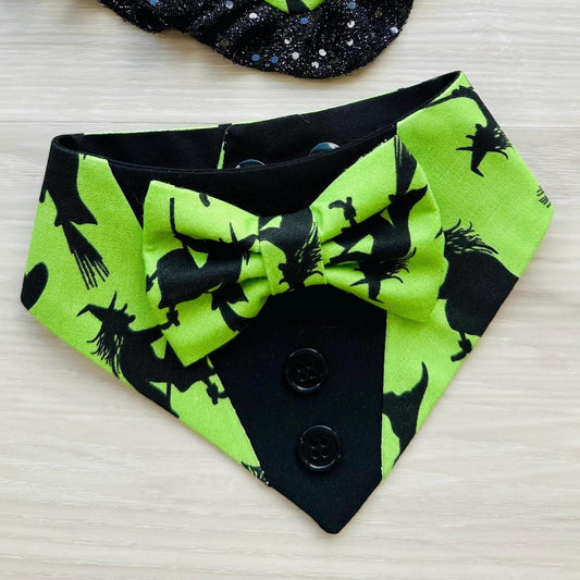 Halloween Dog Tuxedo Bandana | Bat Print Pet Bandana | Halloween Pet Accessory | Cat Bandana | Pet Scarf for Halloween