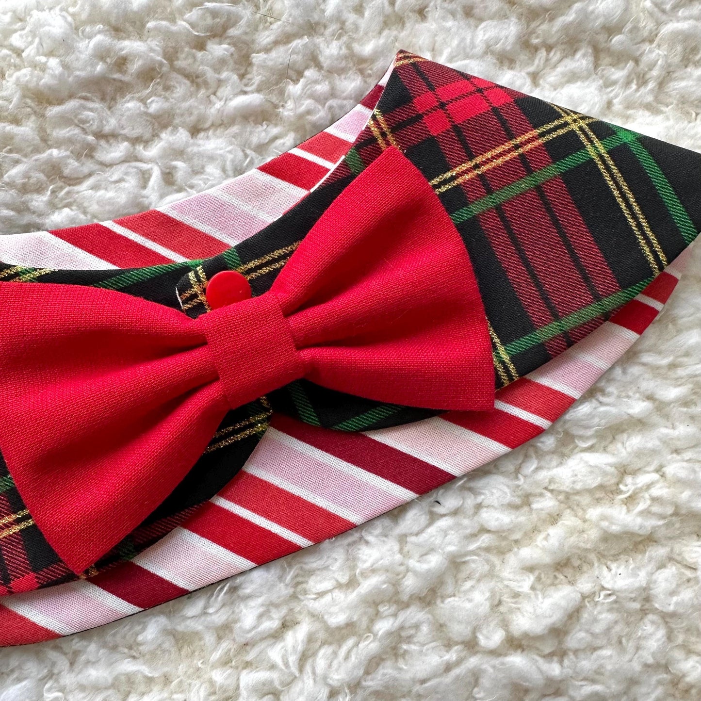 Christmas Dog Bandana Cape with Bowtie, Black Green Plaid Neck Collar Boy, Dog Neck Scarf, Dog Accessories Scarf, Gift for puppies