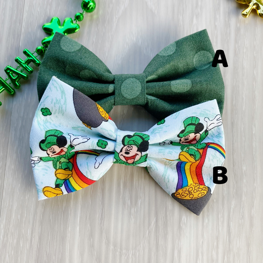 St. Patrick Dog BowTie polka dot