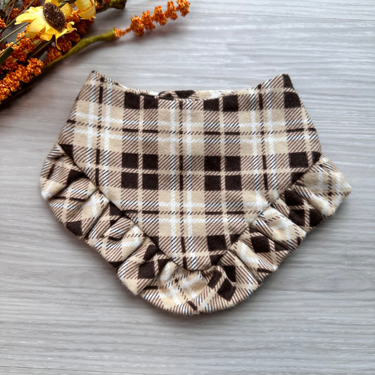 Brown Plaid Fall Dog Bandana