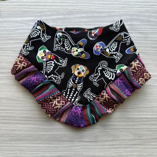 Dia de los muerto Dog Bandana with ruffle