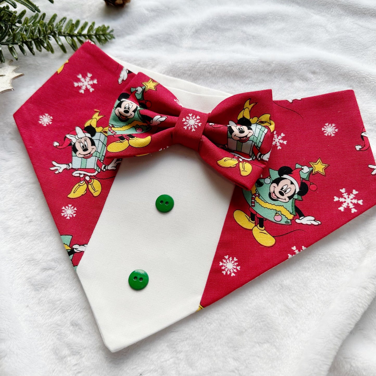 Christmas Red Gift Dog Tuxedo Bandana