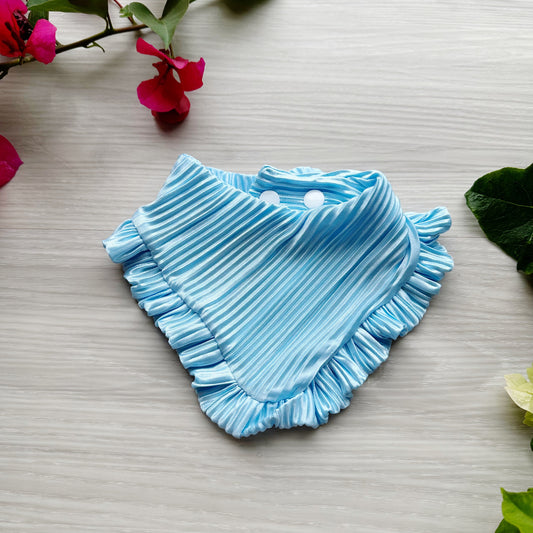 Baby Blue Dog bandana with ruffles, Dog Accessories