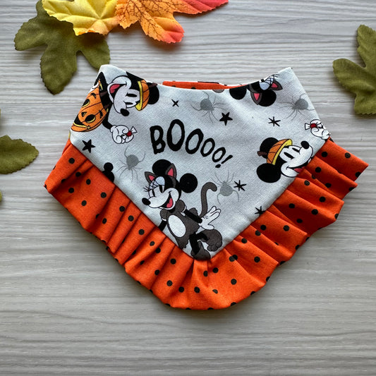 BOOO Halloween Dog Bandana with ruffle