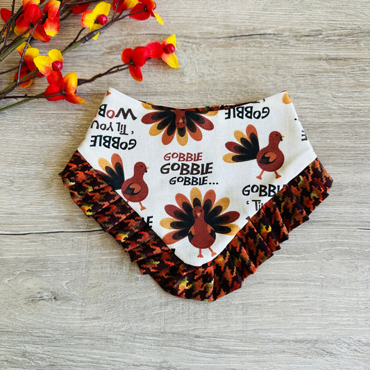 Thanksgiving dog bandana,Gobble gobble