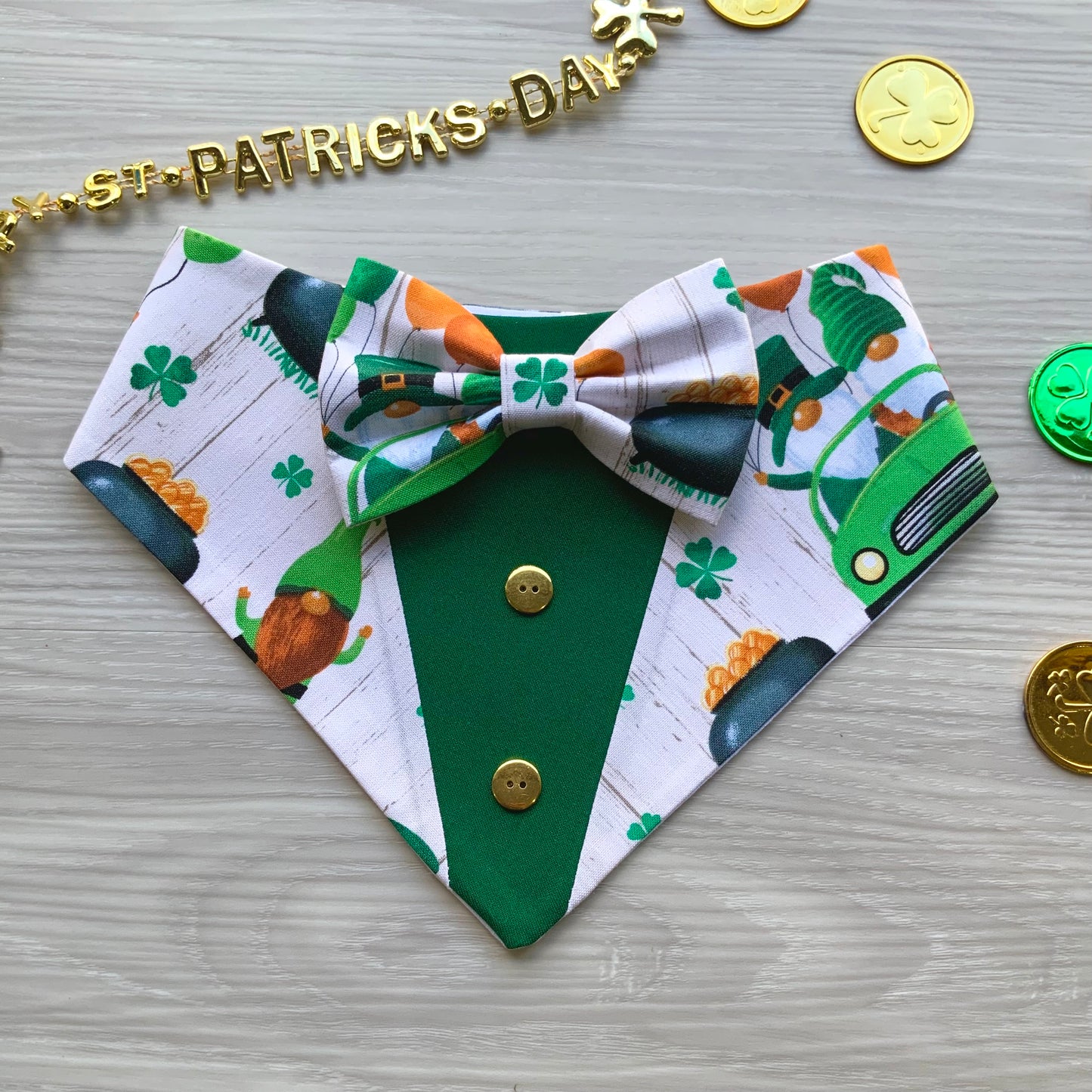 St. Patrick Dog Tuxedo Bandana, Ghones