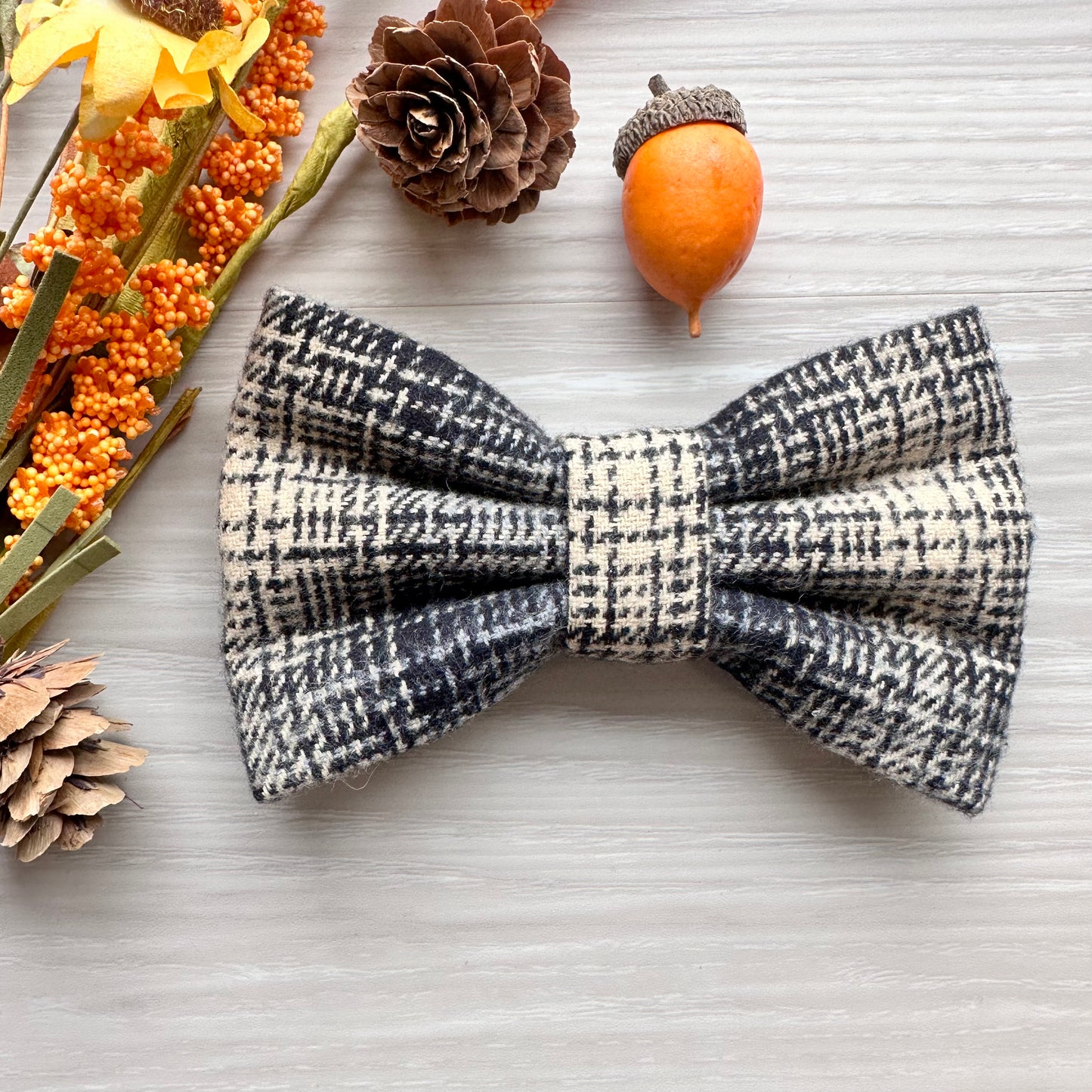 Plaid Fall Dog Bowtie,