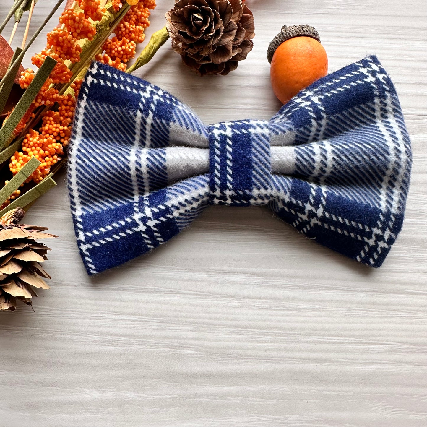 Plaid Fall Dog Bowtie,