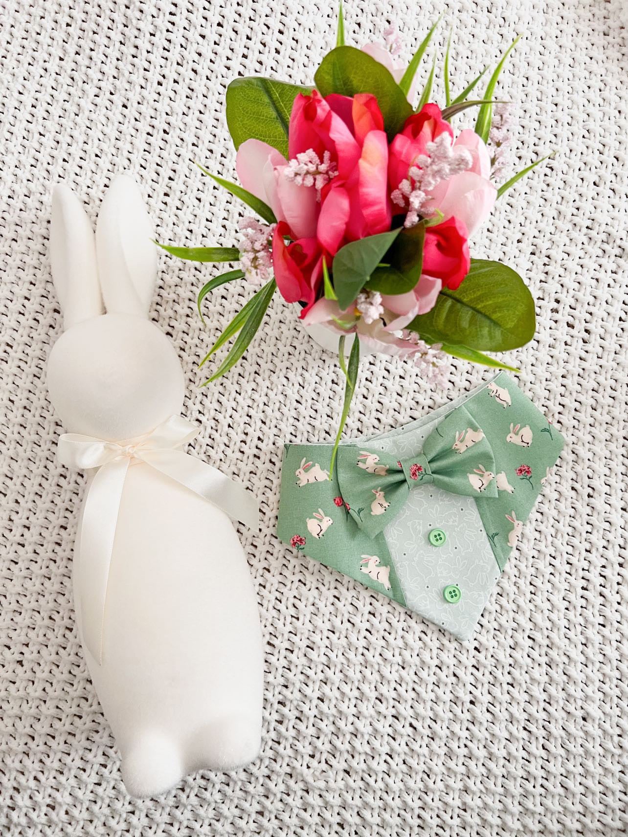 Easter Dog Tuxedo Bandana, Tiny Bunnies