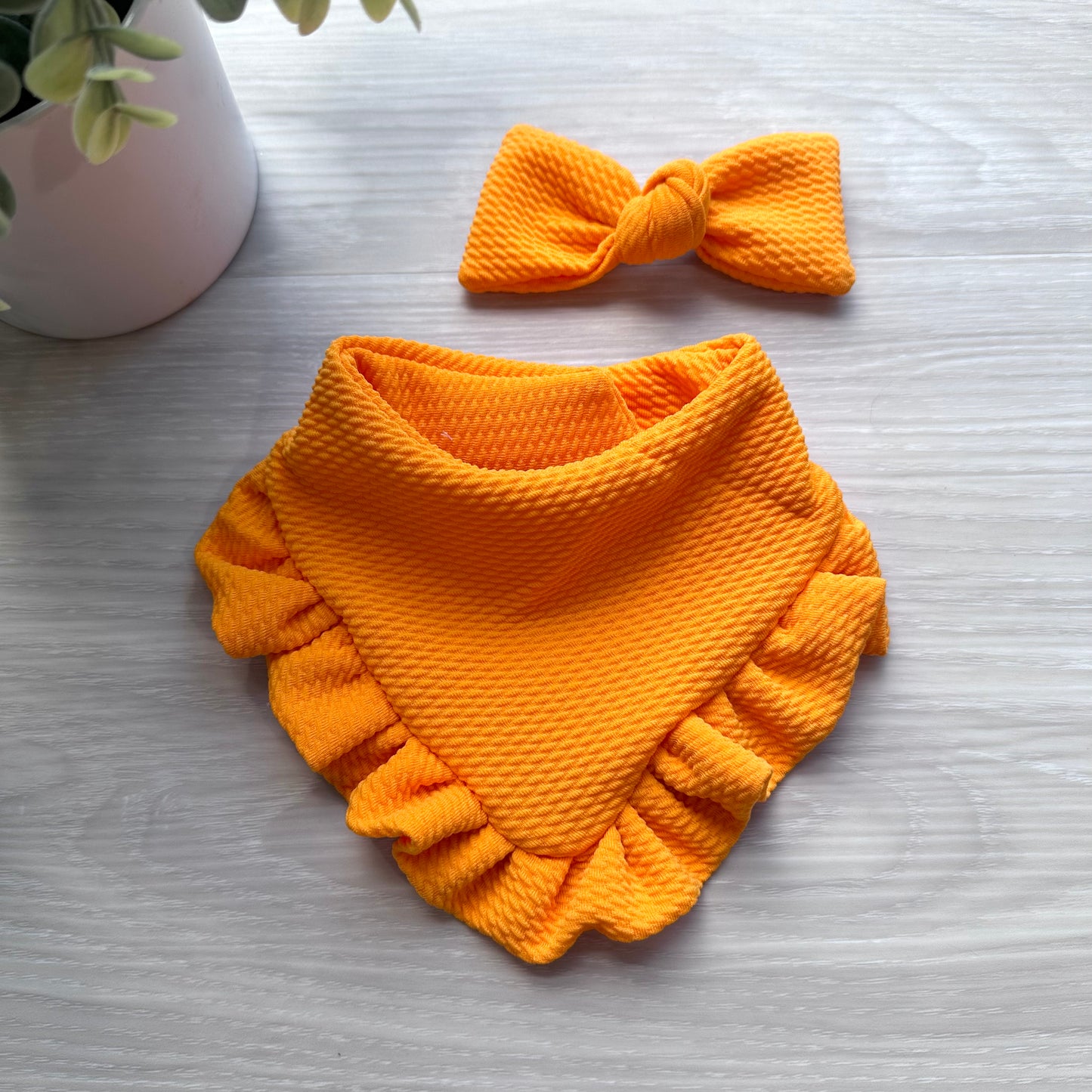 Orange Dog Bandana with Ruffle