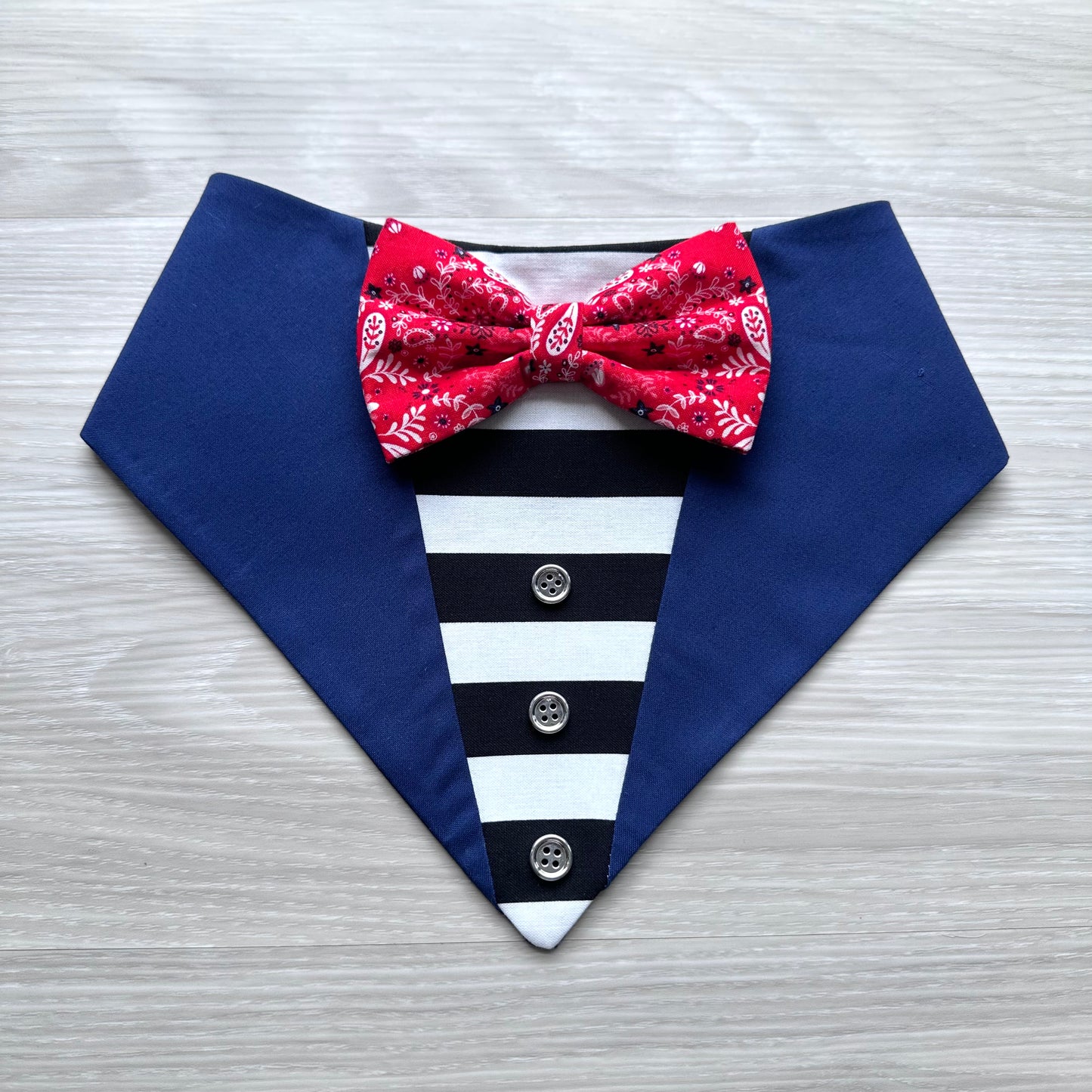 Nautical Dog Tuxedo, Blue and Red