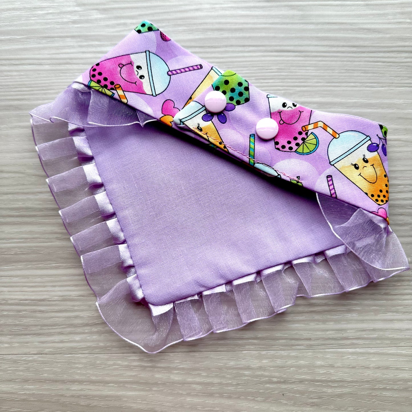 Bubble Tea Dog Bandana with Ruffle