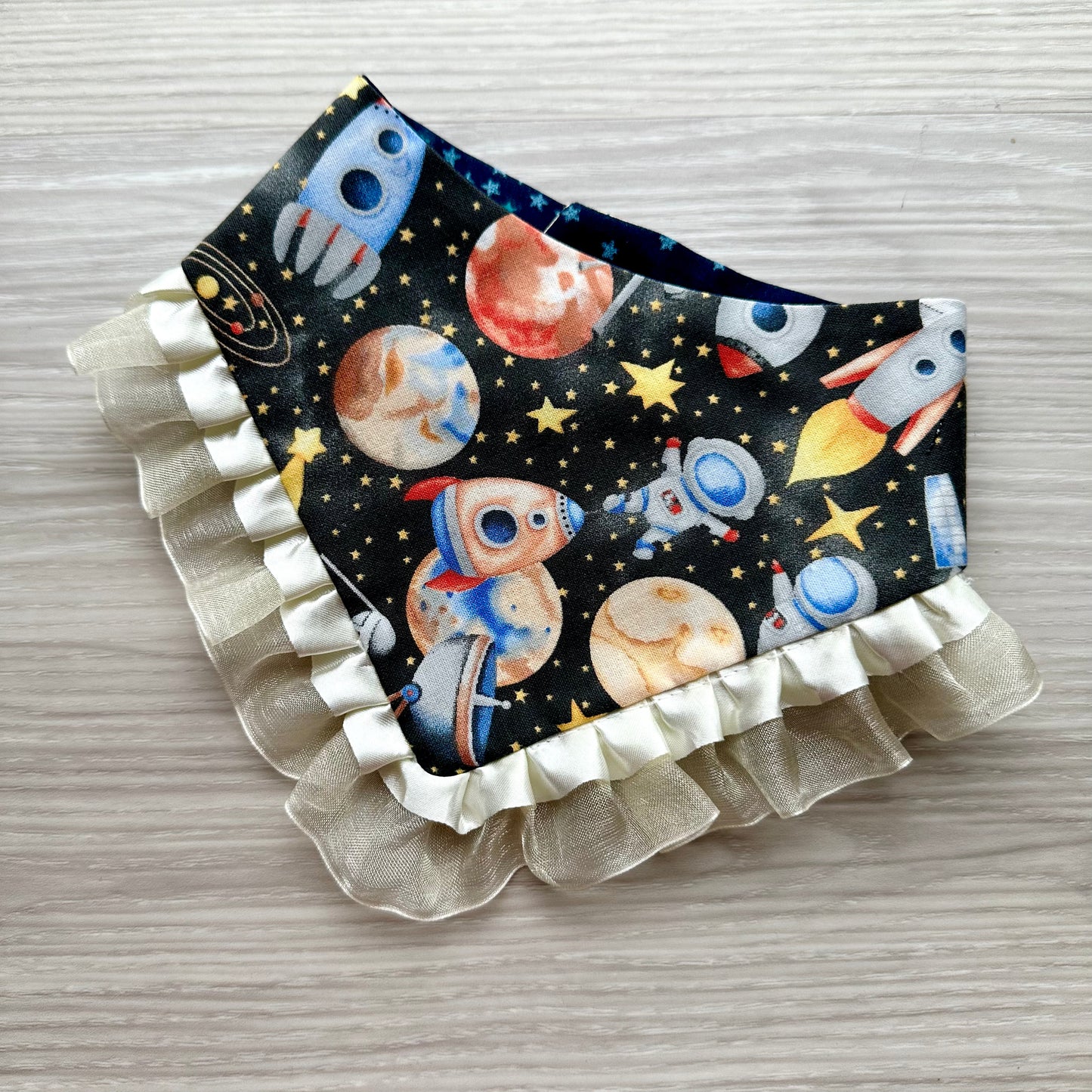 Astronaut Space Dog Bandana with Ruffle