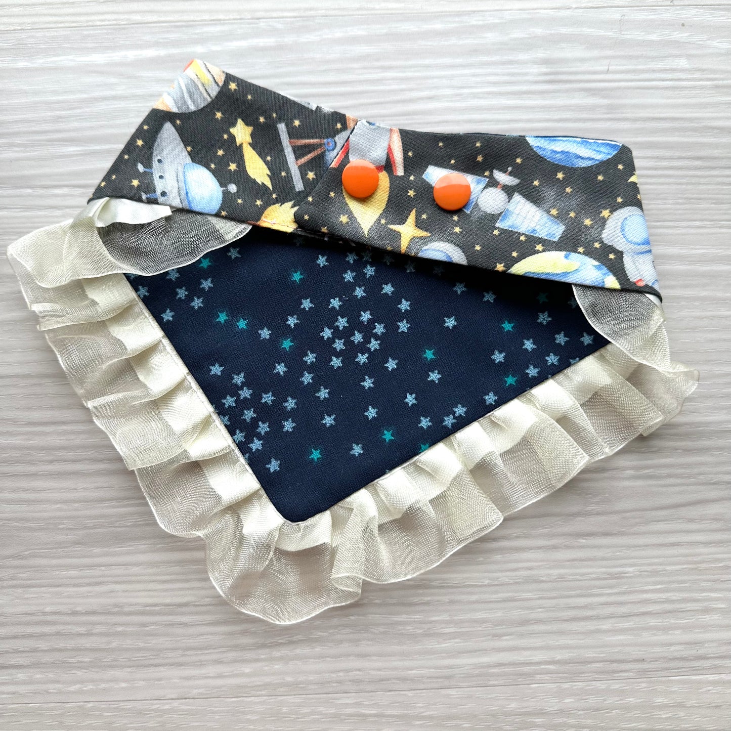 Astronaut Space Dog Bandana with Ruffle