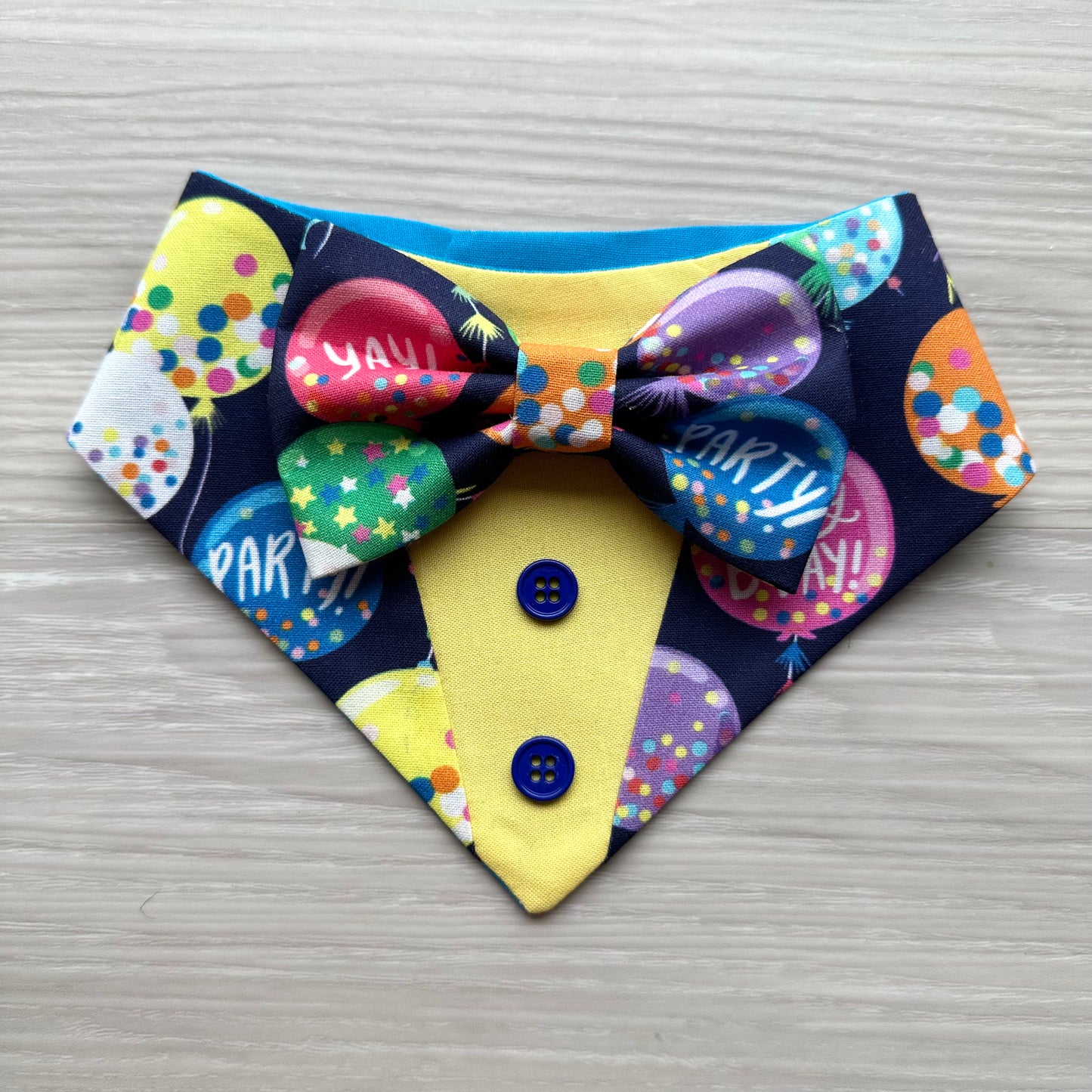 Balloons Birthday Tuxedo Bandana