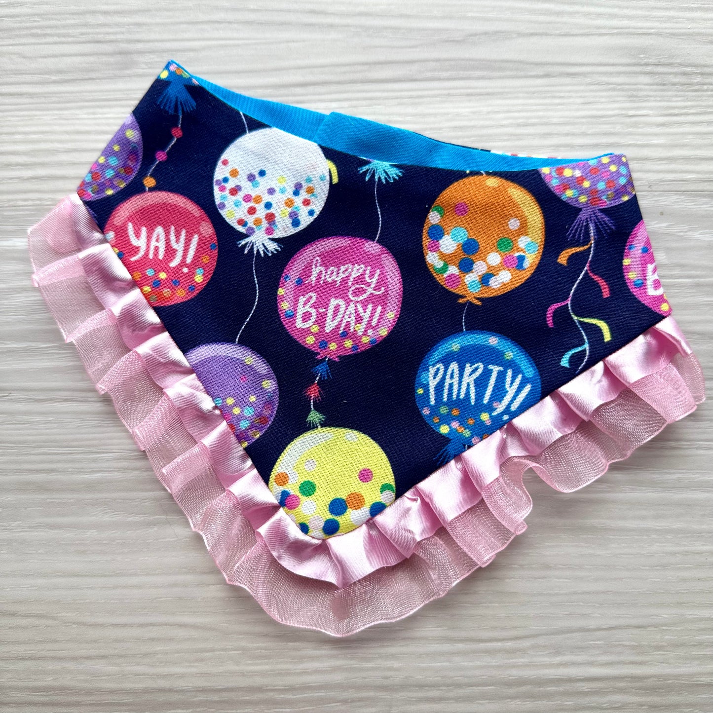 Happy Birthday Balloons Dog Bandana with Ruffle