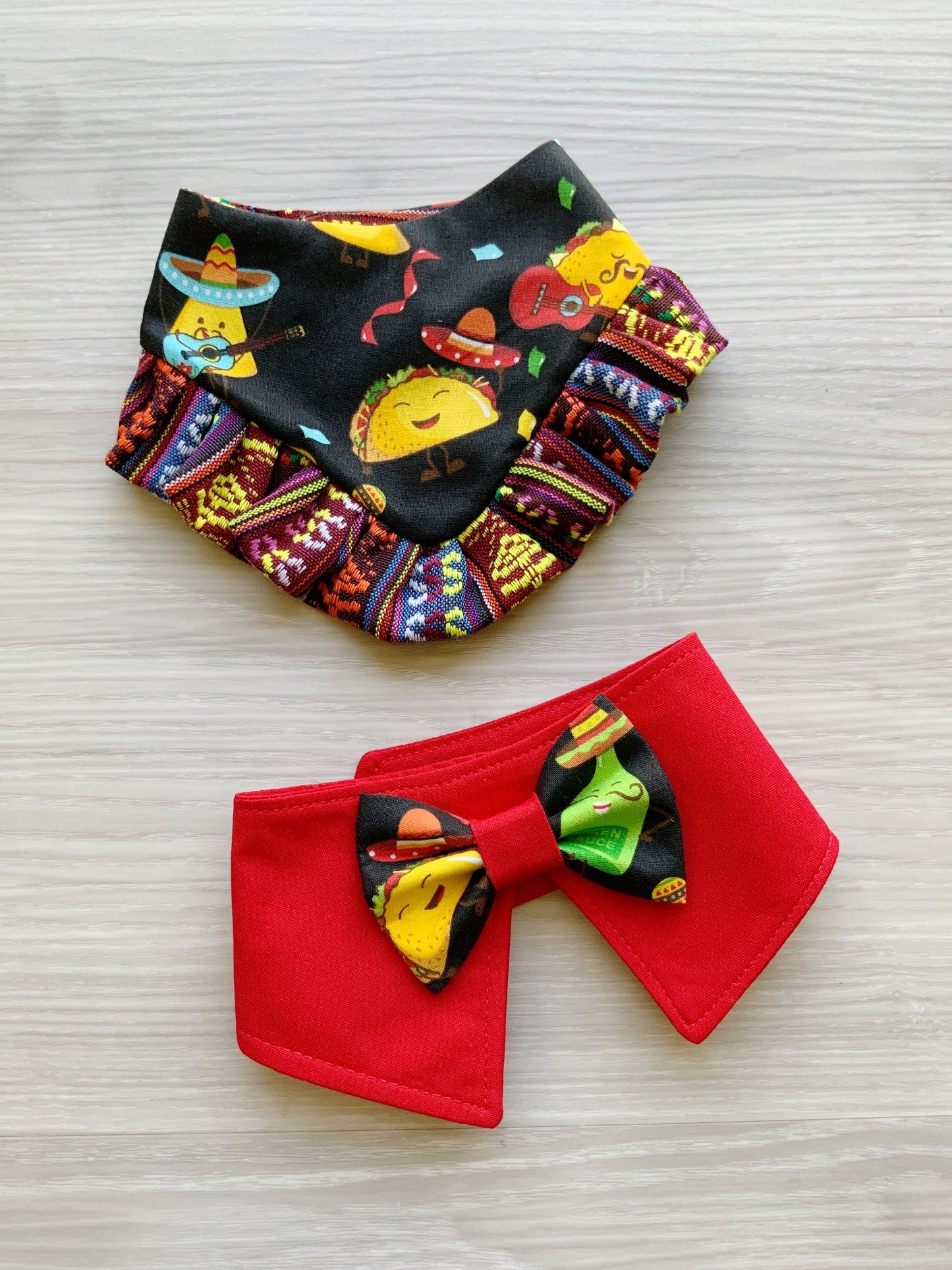 Tacos Cinco de Mayo Dog Bandana with Ruffle