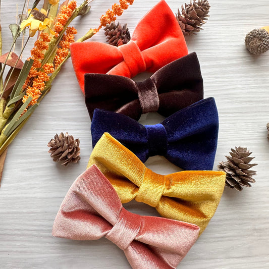 Velvet Fall Dog Bowtie,