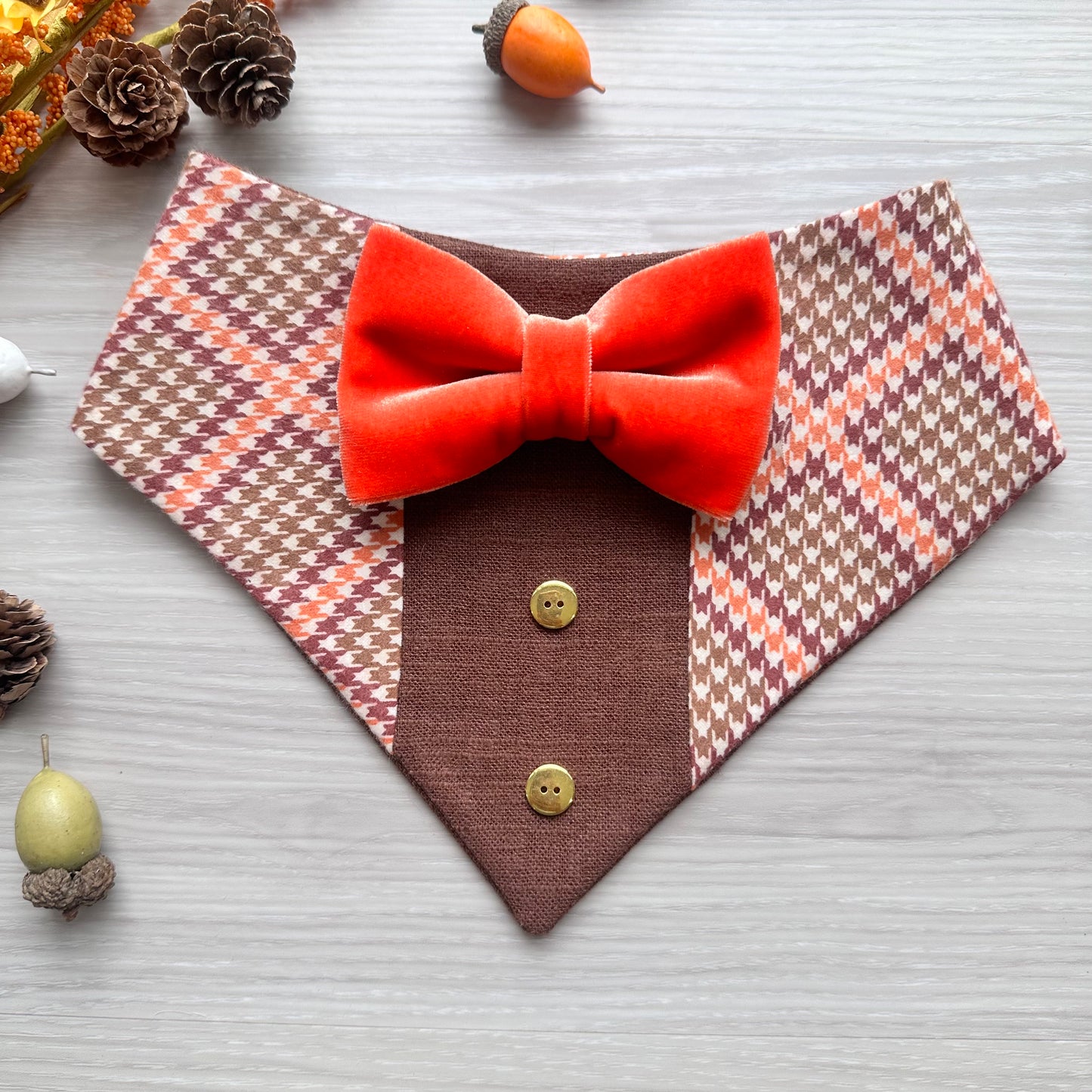 Orange Autumn Dog Tuxedo Bandana